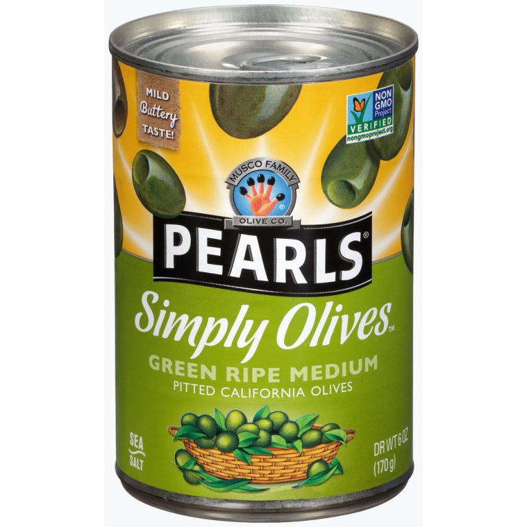 Green Olives Pitted in Sea Salt 6/6oz